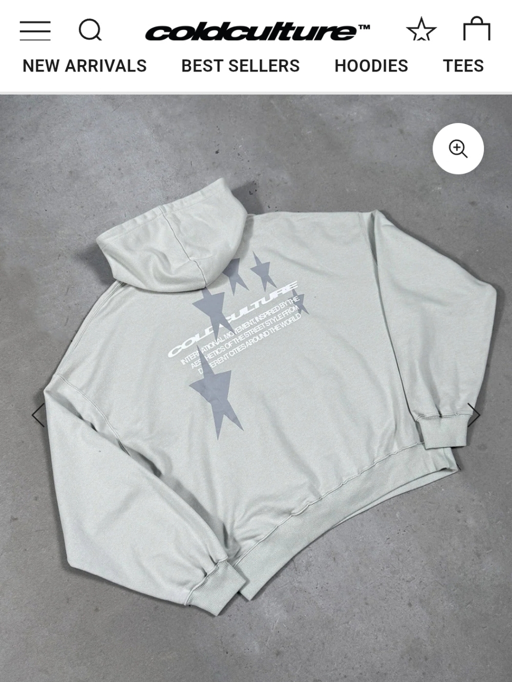 Cold Culture Cosmo Arc Hoodi- Light Grey